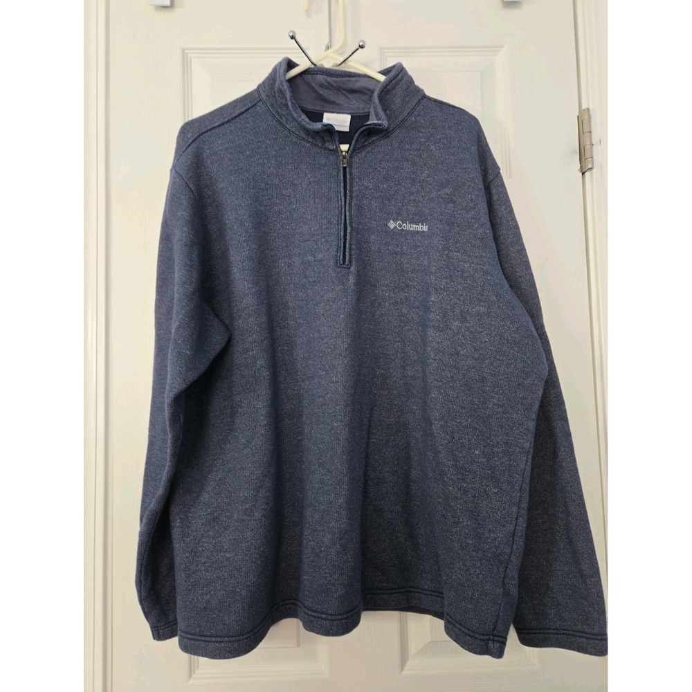 Columbia Men's Fleece 1/4 Zip Pullover Gray Size XXL Lightweight ribbed